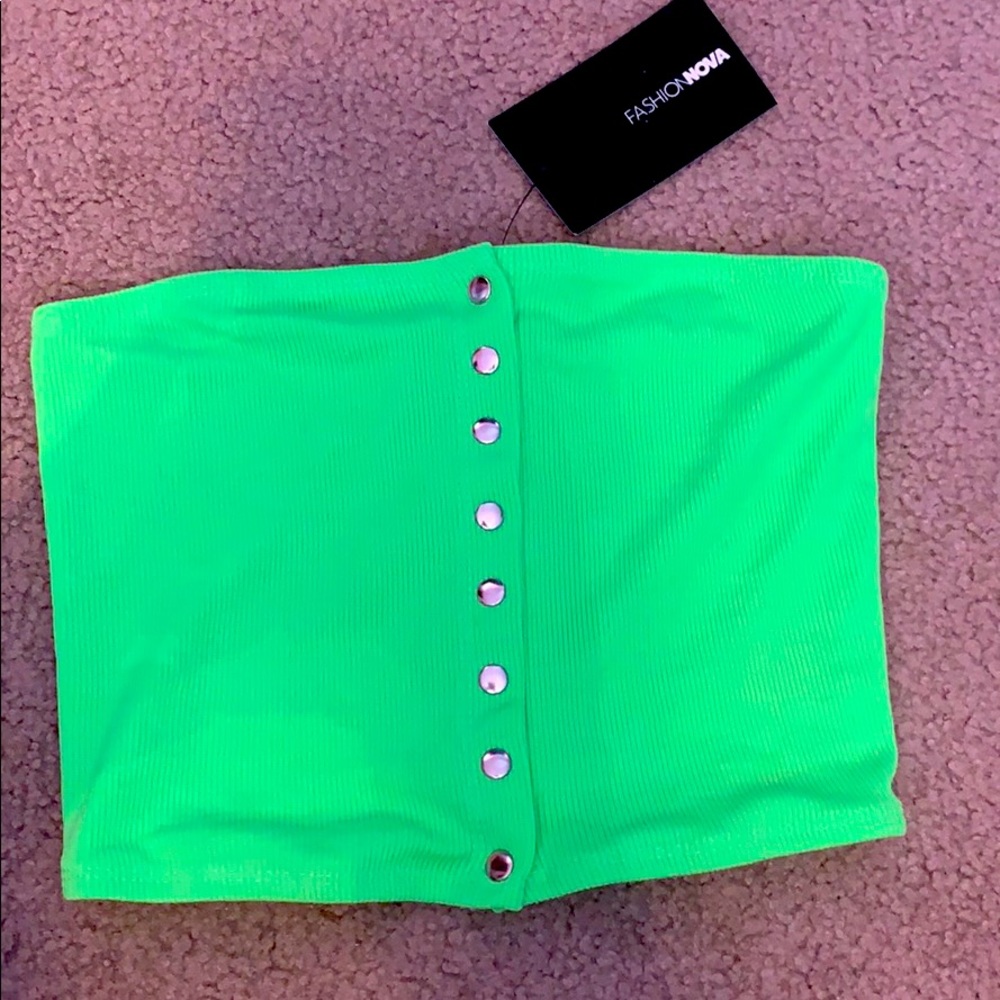 Lime green tube top